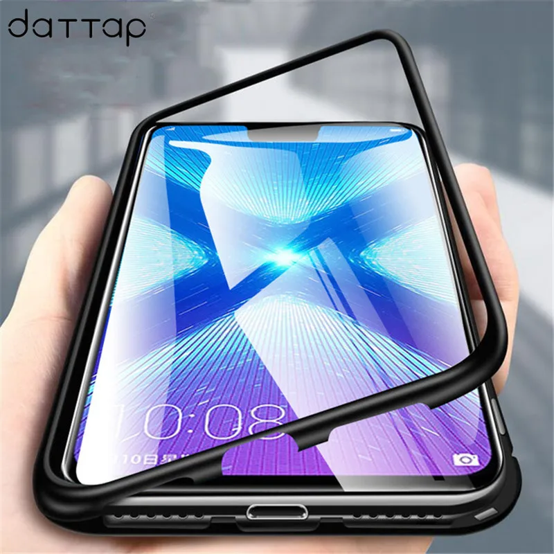 

Magnetic Case for Huawei Honor 8X Case Metal Tempered Glass Magnet Cases Back Cover for Huawei Honor 8X 8 x Max Case Shell Capa