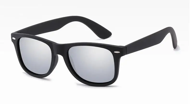 88158, матовые черные винтажные Поляризованные солнцезащитные очки, мужские Брендовые очки для вождения, очки для рыбалки, оправа, солнцезащитные очки для мужчин, защита от уф400 лучей - Цвет линз: matte black silver