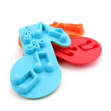 1 шт 3D музыкальные ноты формы силиконовые формы для пластилина игрушки DIY кубик льда лоток мыло плейтесто инструменты формы игрушки случайный цвет