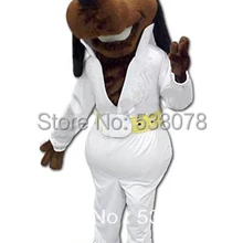 Новые костюмы на Хэллоуин костюм талисмана белое пальто темно-коричневая собака взрослых Размеры Элвис и собаки из мультфильма, вечерние наряды нарядное платье костюм для собаки SW444