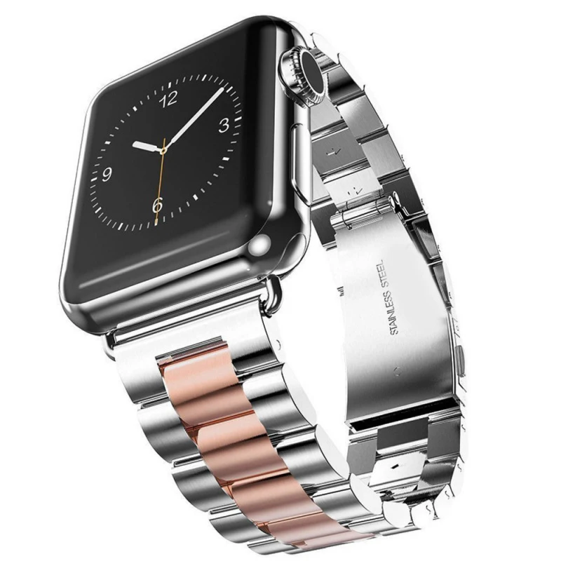 Нержавеющая сталь ремешок для наручных часов Apple Watch, 42 мм, 38 мм, версия 1, 2, 3, ремешок для часов из нержавеющей стали браслет для наручных часов iWatch серии 5 4 44 мм 40 мм ремешок для часов - Цвет ремешка: Mix Rose