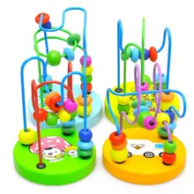 Детская игрушка для раннего обучения, цветная деревянная игрушка-головоломка для малышей, Мини Круглые бусины, деревянные развивающие игрушки для математики для детей