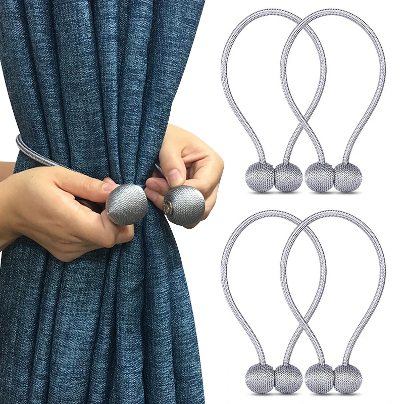 European Style Magnetic Woven Texture Curtain Tieback Convenient Drape Tie Backs Decorative Blackout Holdback for Window Decor