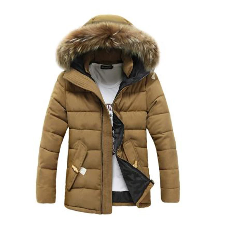 

2019 Parka Men winter new thickening jackers students hats hooded Zipper winter jackers mens casual fashion down cotton parkas