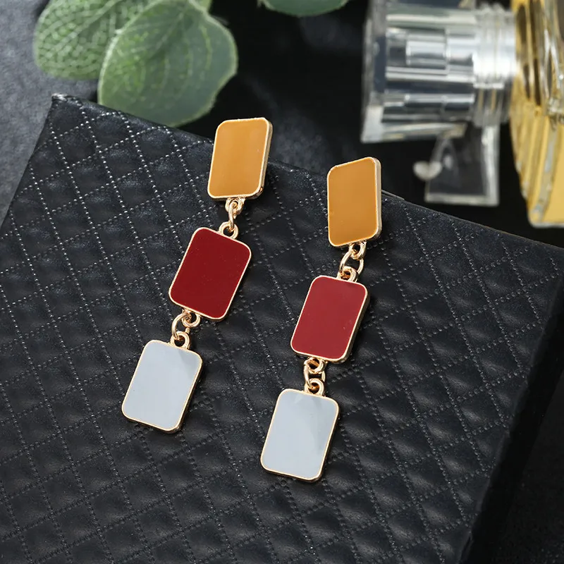 

Korean Style Earrings Simple Design Geometric Earrings Drop Earrings For Women Gold Statement Jewelry Sweet Temperament Brinco