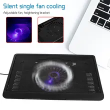 Черный с светодиодный usb-охладитель для ноутбука ABS+ алюминиевый сплав Регулируемая охлаждающая подставка под ноутбук кронштейн модный повышающий кронштейн