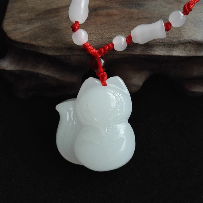 Natural Afghan white jade men and women safe and auspicious pendant