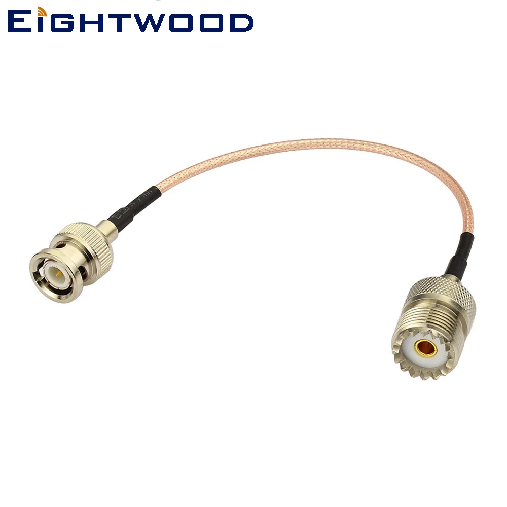 Eightwood радиочастотный коаксиальный антенный Кабель адаптер BNC штекер SO239 UHF Разъем