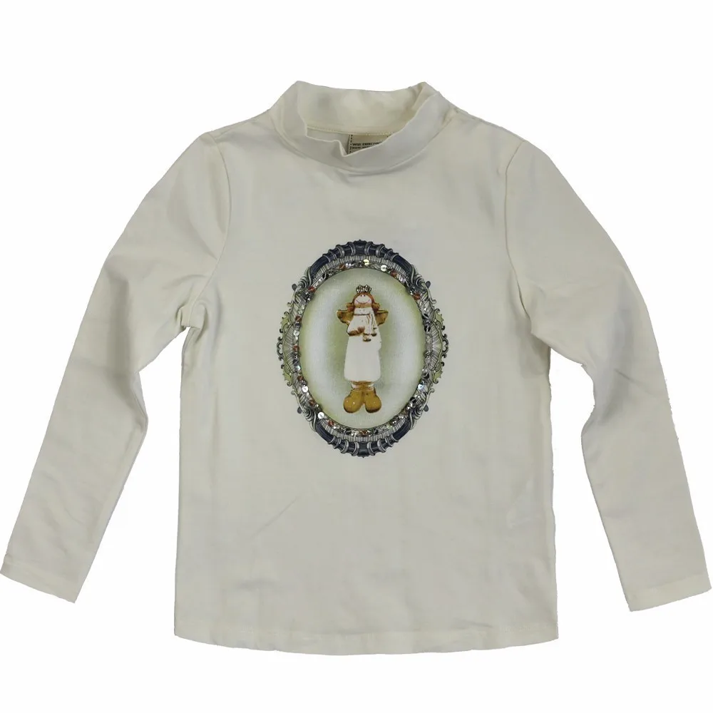 

Lovely Autumn Long Sleeve Princess Blouse Sweatshirts School Girl Blouse Cotton Children Clothing Girls Turtleneck Print 4J0903