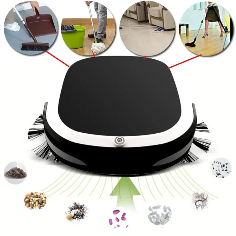 Automatic Smart Robot Vacuum Cleaner USB Rechargeable Premium Auto Cleaning Robot Floor Cleaner Cordless Dry Wet Sweeping Mop