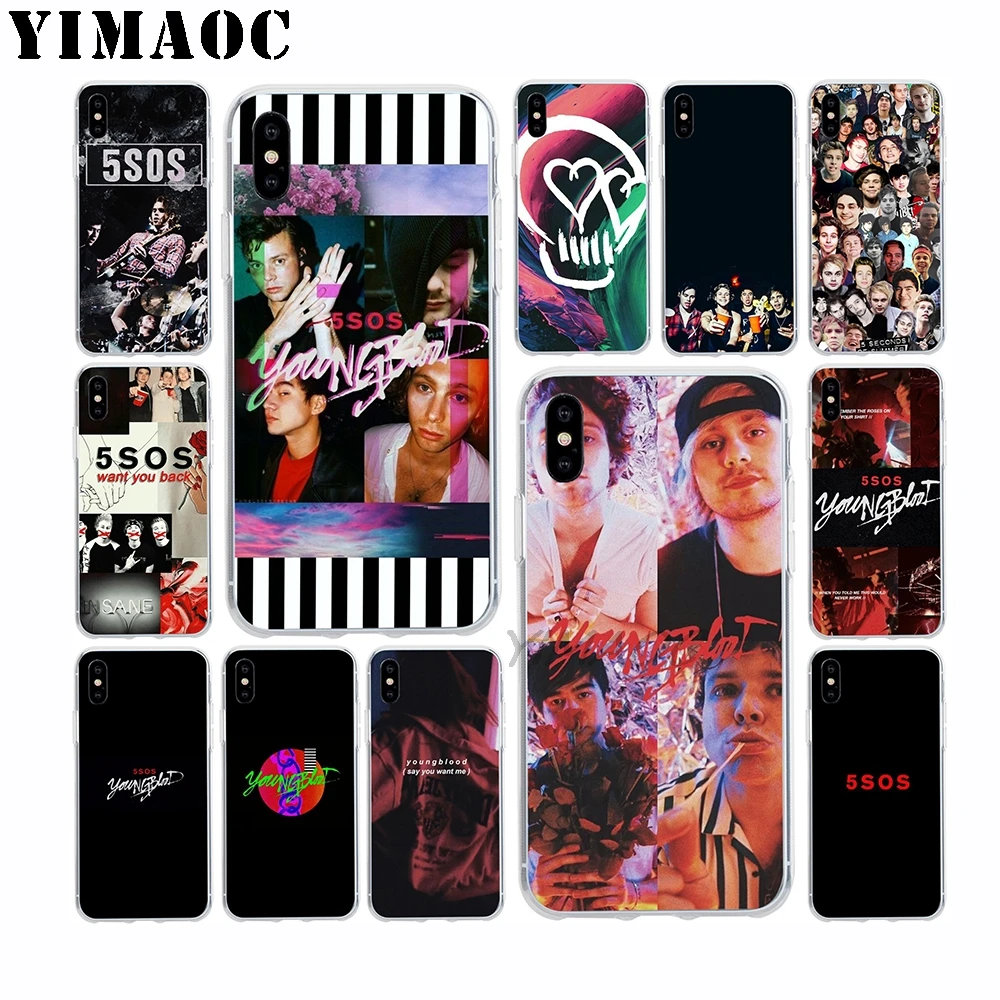 

5 Seconds Of Summer 5SOS Soft TPU Silicone Case for Apple Iphone Xr Xs Max X 10 8 Plus 7 6S 6 Plus SE 5S 5 7Plus 8Plus Cover