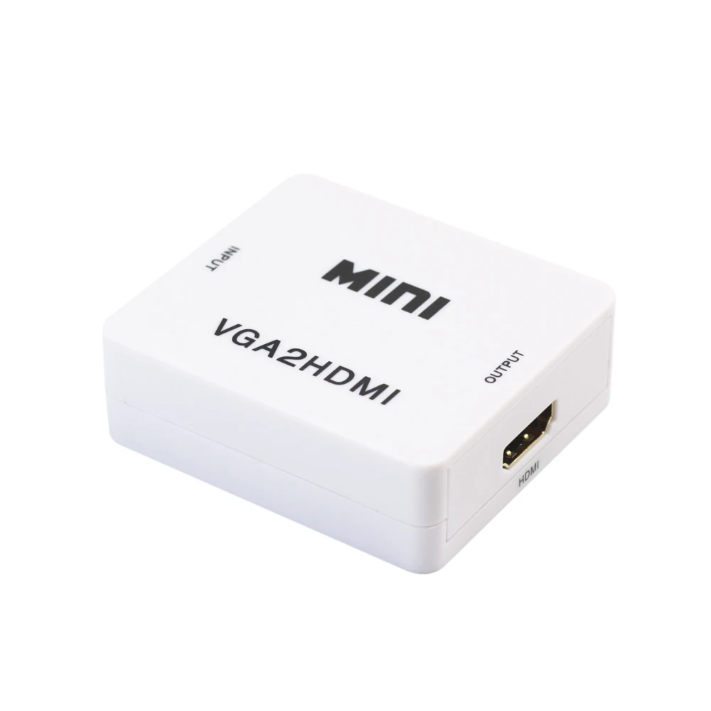Адаптер AIXXCO Mini HD 1080P аудио VGA в HDMI HDTV адаптер с кабелем для ПК ноутбука и