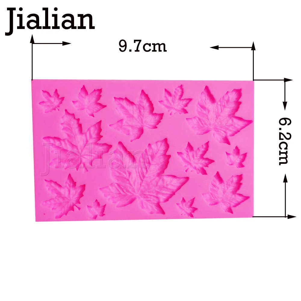 Силиконовая форма в виде кленового листа для украшения торта, инструменты для украшения помадки, 3D силиконовая паста из камедь, формы из кремния F0973
