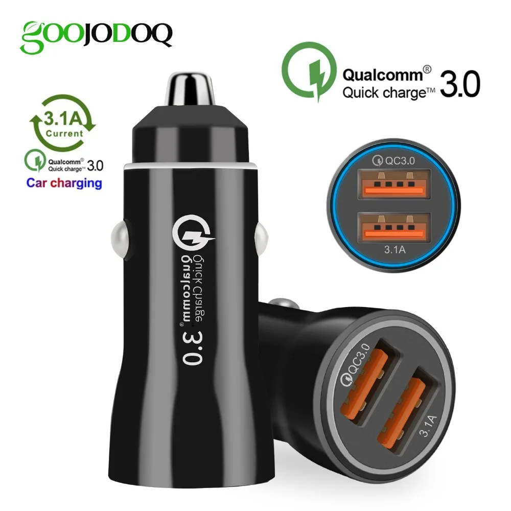 3.0 المزدوج سريع usb سيارة شاحن هواتف xiaomi شاحن سيارة سريعة تهمة 3.0 + 3.1a سيارة usb ل samsung honor redmi huawei iphone 7 8 X