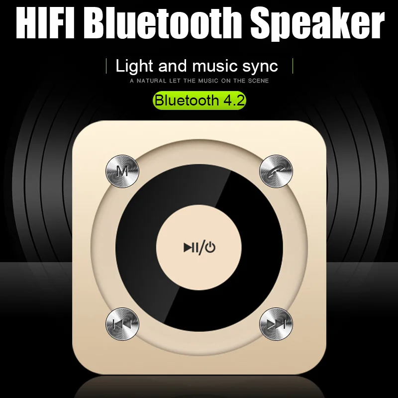 Портативная Bluetooth колонка сабвуфер звуковая коробка со светодиодной подсветкой