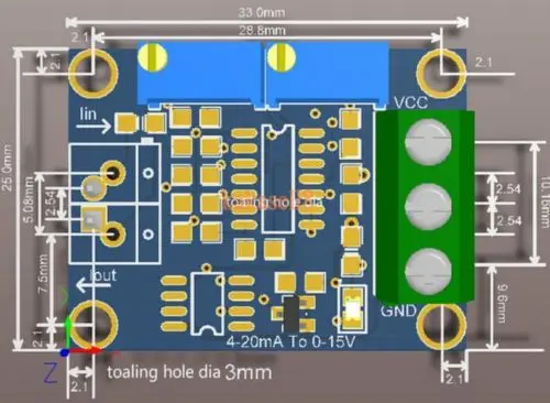 Преобразователь сигнала от тока до напряжения 4-20mA до 0-10 V 0-5 V