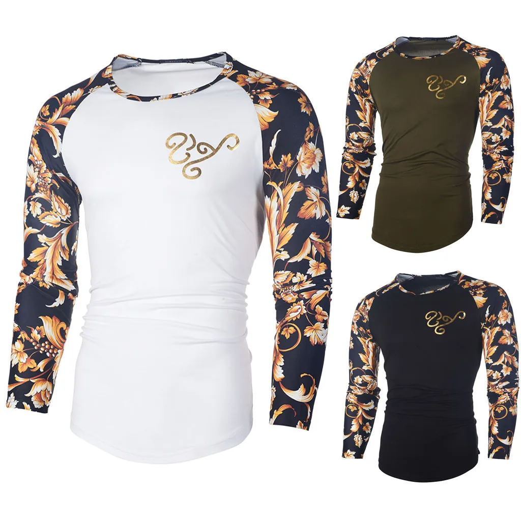 

Men's T-Shirts summer 2019 printed print letter T-shirt stitching blouse men's sportswear t shirt men sports sunscreen