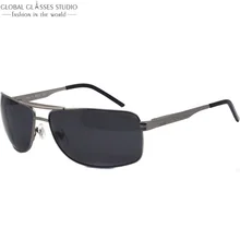 Новое высокое качество Для мужчин Нержавеющая сталь пружинным шарниром серый чистые линзы солнцезащитных очков C200 C3