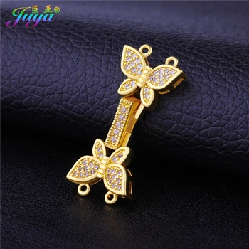

Juya Handmade Pearls Natural Stones Beads Jewelry Making Accessories Copper Material Butterfly Fastener Closure Clasps Supplies