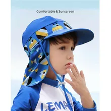 Новинка, защита от ультрафиолета, от солнца защита шапочка для бассейна шеи защита ушей ушанка для детей с защитой от ветра от мультфильм милый Плавание ming шапки