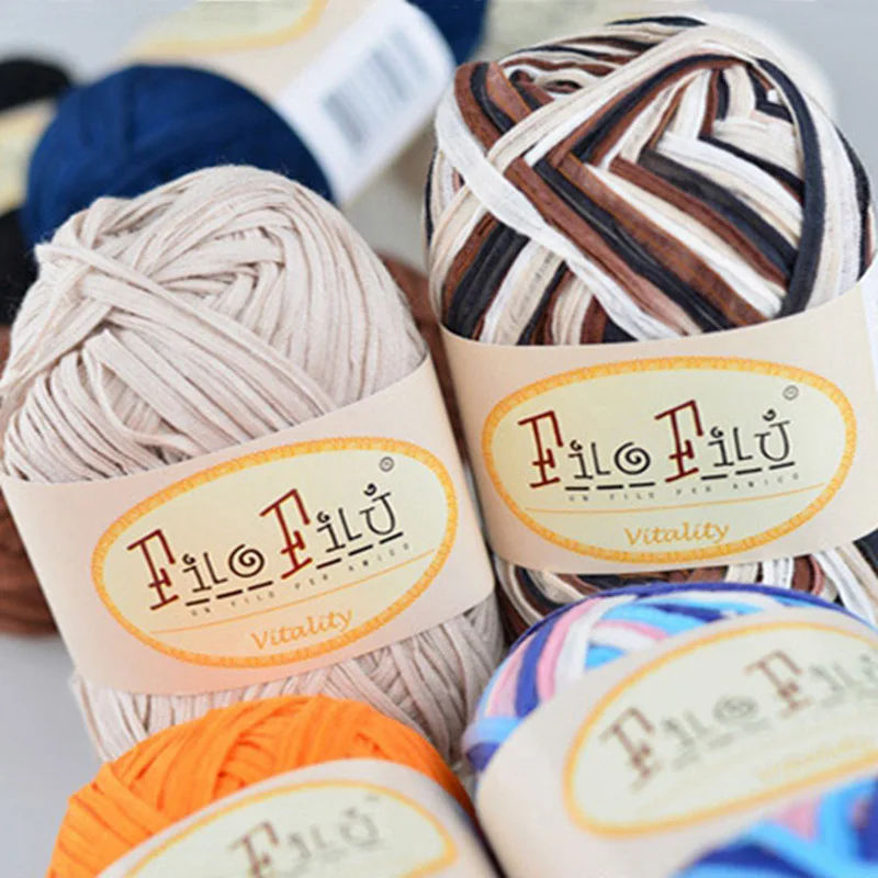 Filo Filu Brand Fashion Space Dye Fancy Flat Belt Cotton Yarn For