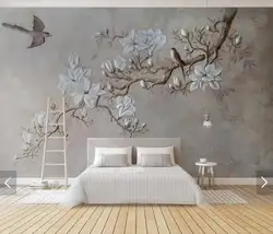 3D 8D Рельефный цветок птица настенная фотообои для гостиной фон настенная бумага рулон украшение для дома с изображением животных фрески