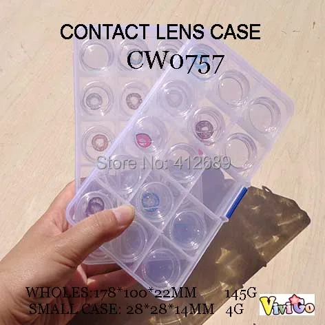

CW0757 arcylic 14 pcs small round storage box PP cover, empty contact lens case, NO LENS!!!!!