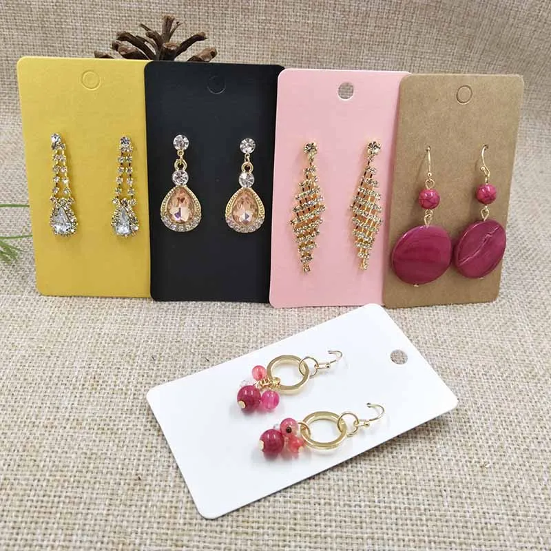 1 пара серьги из крафт бумаги 5 Х9 см черные/крафтовые/розовые/белые/желтые средней
