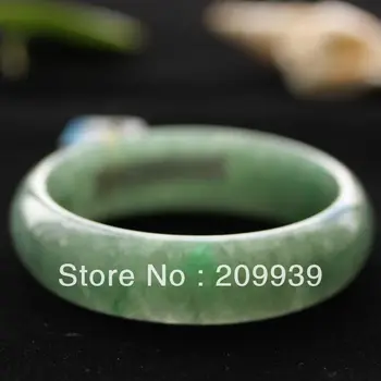 

huij 00376 Genuine A Brilliant Green Spots Jadeite Jade Carved Bangle Bracelet