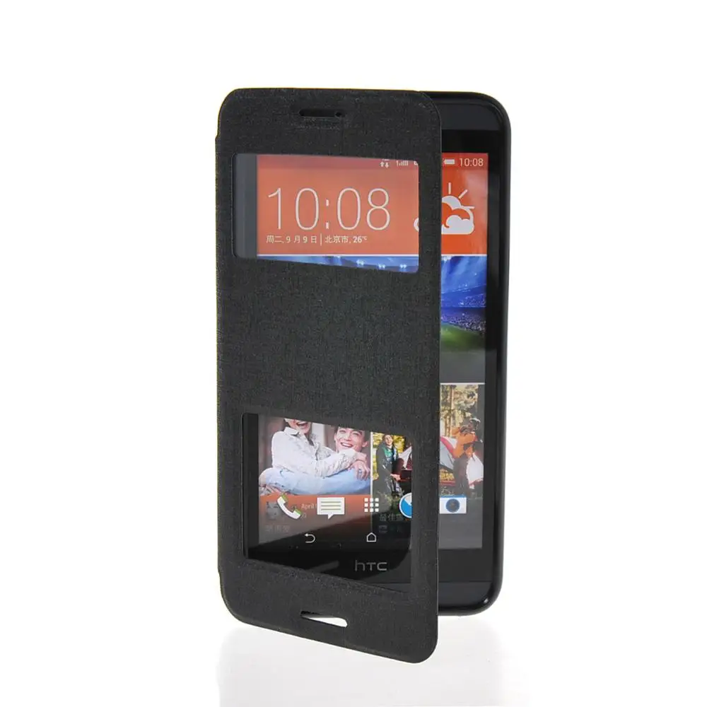 Из искусственной кожи 5.0For htc Desire 620 чехол для htc Desire 620 620 г 820 мини откидная крышка для сотового телефона чехол - Цвет: style1 Black