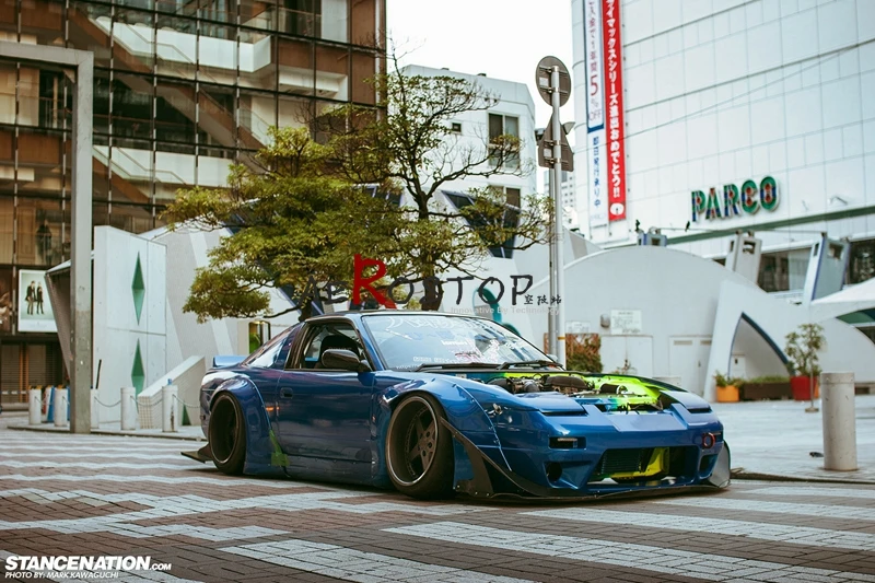 180SX ROCKET BUNNY широкое тело Аэро стиль переднее крыло Стеклопластик стекло