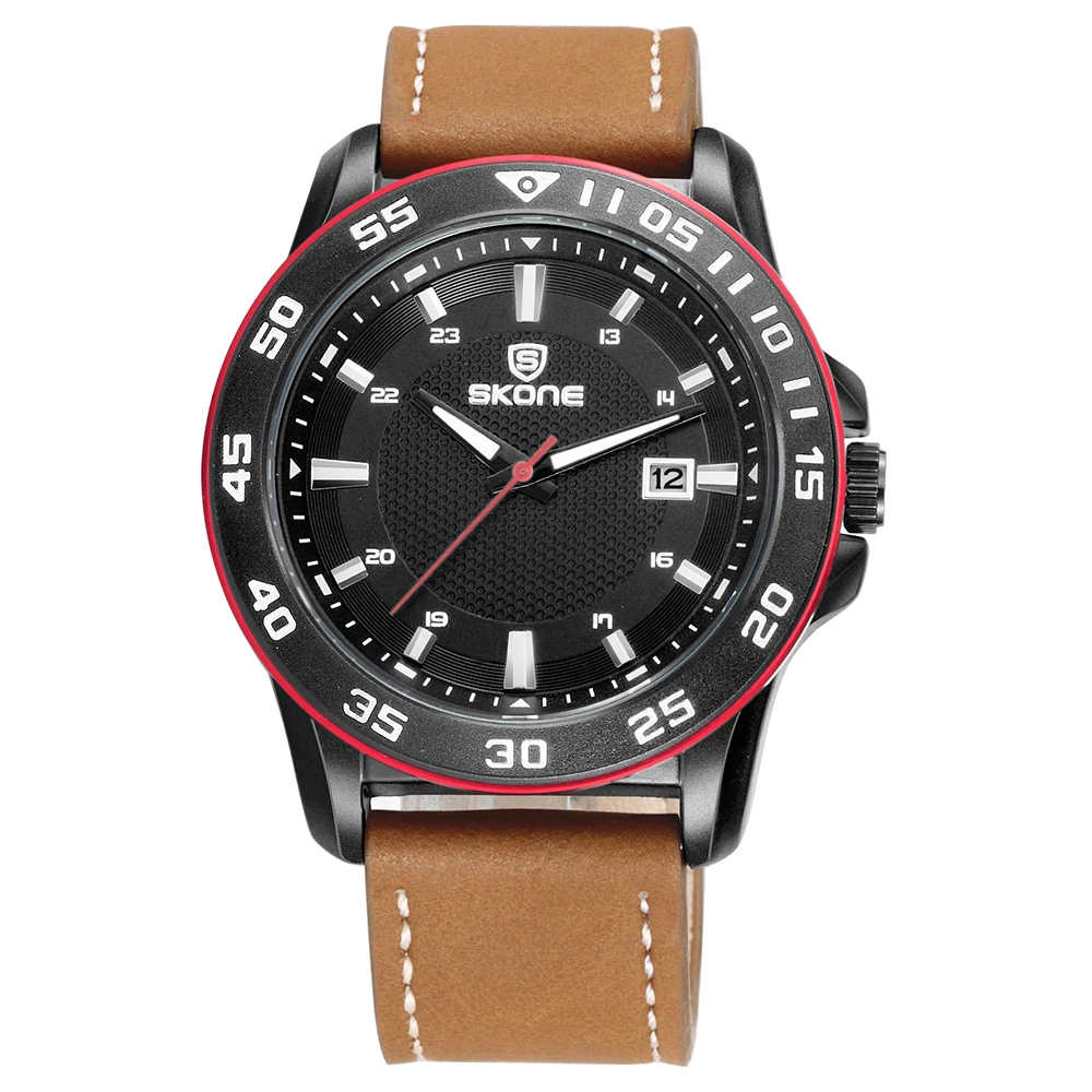 

SKONE Hot Quartz Men Watch Fashion Casual 3ATM Water-resistant Watches Male Military Wristwatch Promotional Present for Men