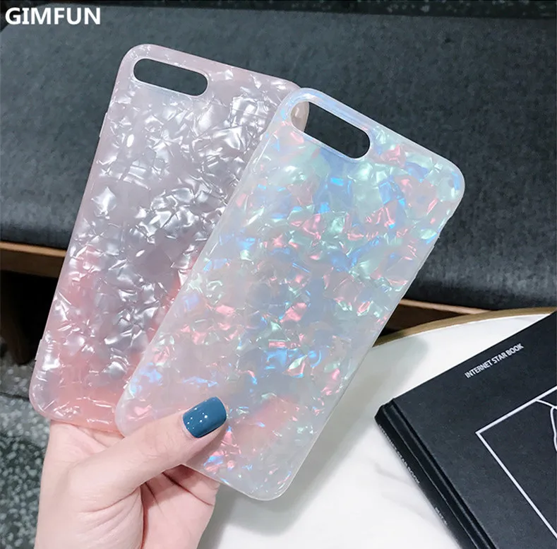 

Gimfun Glitter Phone Case Dream Shell Pattern Fritillaria Cases for IPhone XR XS Max 7 6S 8 Plus Soft TPU Silicone Cover Fundas