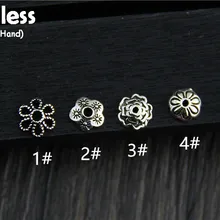 Uglyless Настоящее серебро 925 пробы цветы фурнитура для бусин ювелирные изделия DIY винтажные Цветочные результаты ручной работы Полые бусины