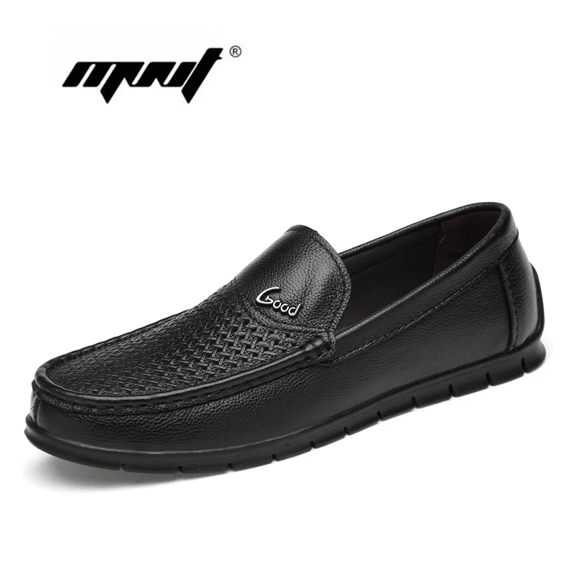 

Natural Leather Men Flats Shoes Business Casual Shoes Official Loafers Soft Moccasins Handmade Slip On Driving Men Shoes