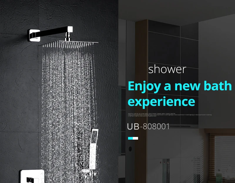  8 Inch Shower System Rain Shower Head&Handheld Set Wall Mounted Bathroom Shower Faucet Set Rough-in Mixer Valve Rainfall (1)