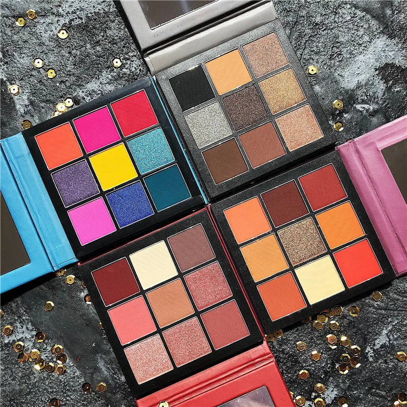 

IMAGIC Glitter Eyeshadow Palette 9 Color Pressed Shimmer matte Eye Shadow MakeUp Cosmetic LongLasting eye Palette hua for beauty