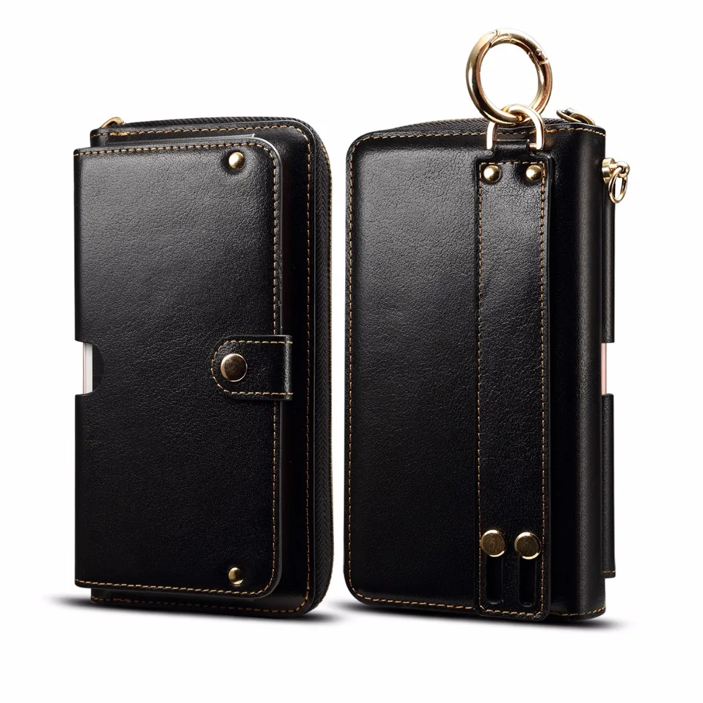 

Genuine Cow Leather Wallet Finger Ring Belt Strap Case Pouch For Xiaomi Mi 9,For Motorola Moto G7 Plus,vivo Y91 Y91i X23 V11