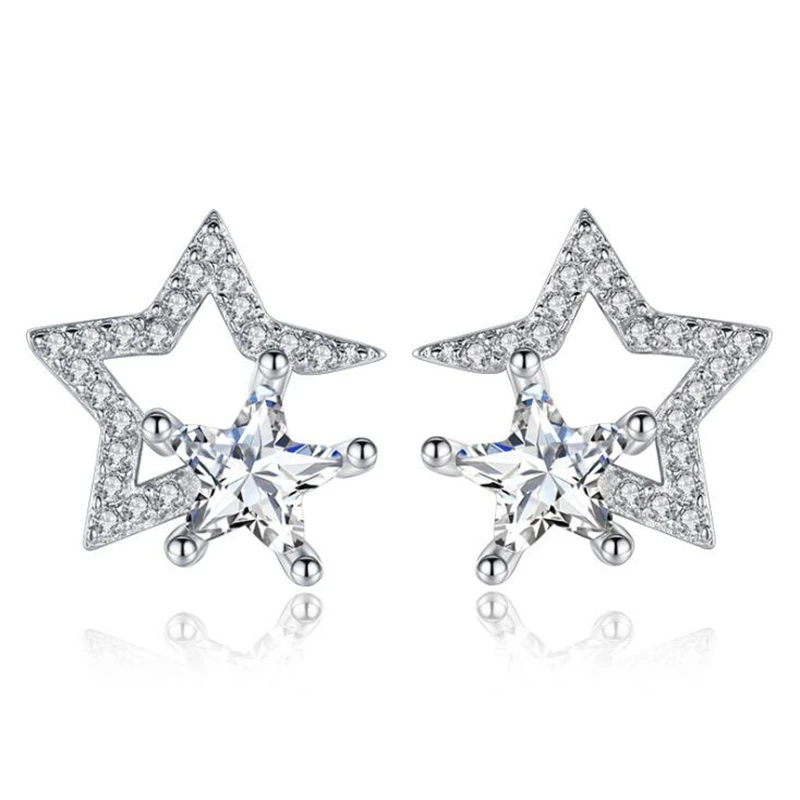 

Hot Hyperbole Personality Star Zircon Earring Women Simple Temperament Zircon Stud Earring Exquisite Statement Earrings Jewelry