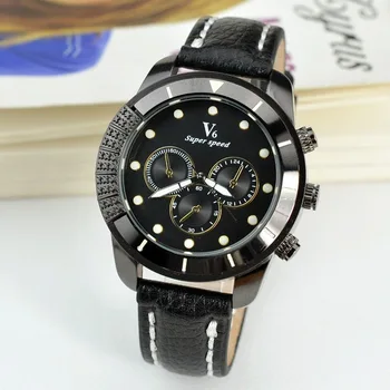 

2018 New V6 Brand Men Watch Luxury Watches Quartz Clock Fashion Leather Belts Cheap Sports Wristwatches Relogio Male