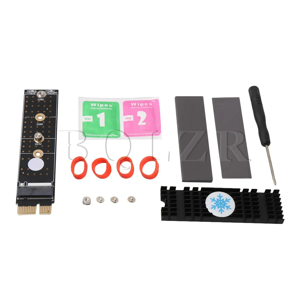 

BQLZRNGFF Adapter Heatsink Server M2 NGFF nVME SSD to Desktop Computer PCIe x1/x4/x8/x16 Adapter with Heatsink Support Type 223