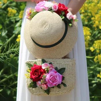 

Excursion Beach Straw Hat Korean edition summer Seaside foldable shade hat anti-sun hat pot hat Fisherman's hat