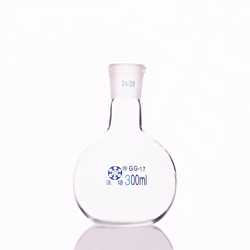 Single standard mouth flat-bottomed flask Capacity 300ml and joint 24/29 neck flat Boiling | Канцтовары для офиса и дома