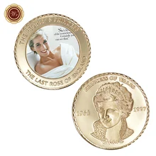 WR UK Роскошная 24k Золотая монета 999,9 позолоченные сувенирные монеты Принцесса Диана памятная, металлическая монета Художественный орнамент