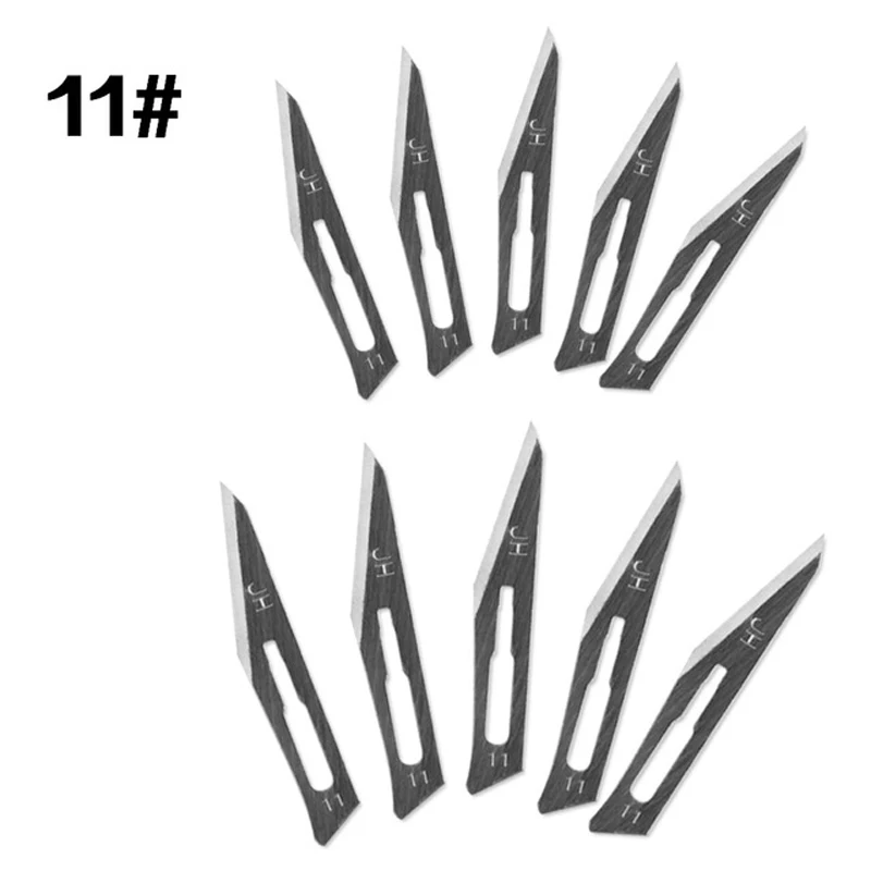 10 Pcs Surgical Knife Blade Replacement Scalpel with Replaceable Blades Multi-function Scrapbooking Crafts Carving Knife
