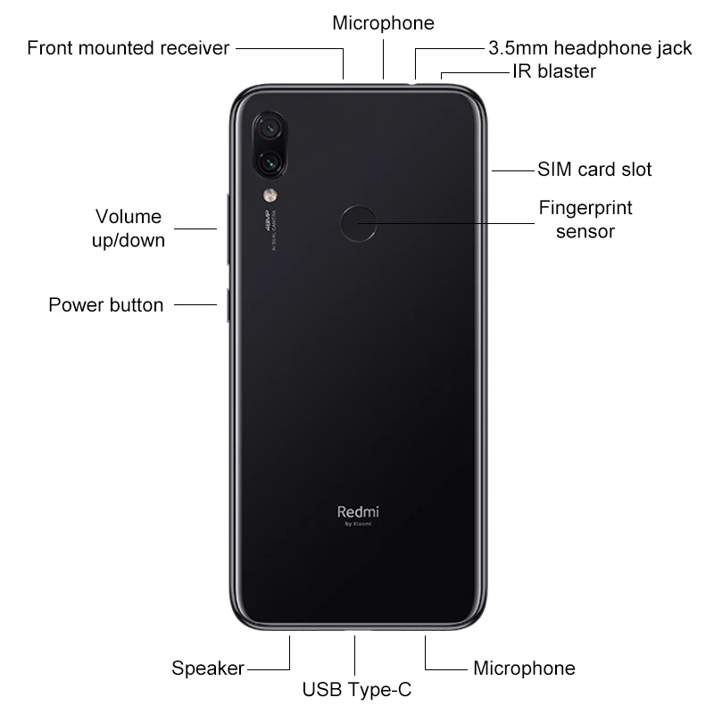 Xiaomi Redmi Note 7 Pro смартфон с восьмиядерным процессором Snapdragon 675 ОЗУ 6 ГБ ПЗУ 128 48 Мп + 5