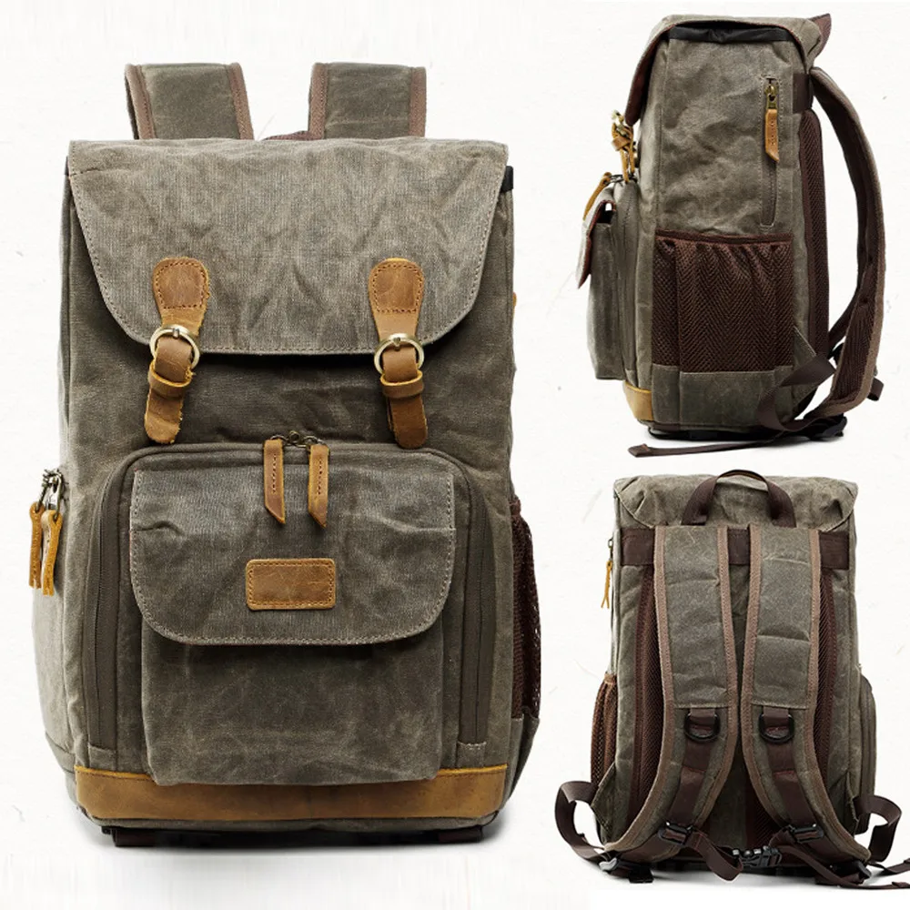 

Hot Premium Vintage Photography Backpack Waterproof Photography Canvas Bag 12.20