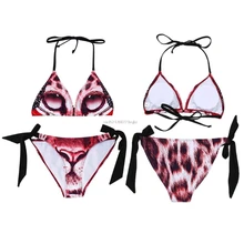 Купальник бикини бюстгальтер трусы Для женщин леди, Цветочная расцветка, для офиса, сексуальное, Мода мягкий ремешок пуш-ап купальник пляжный купальный Треугольники повязки