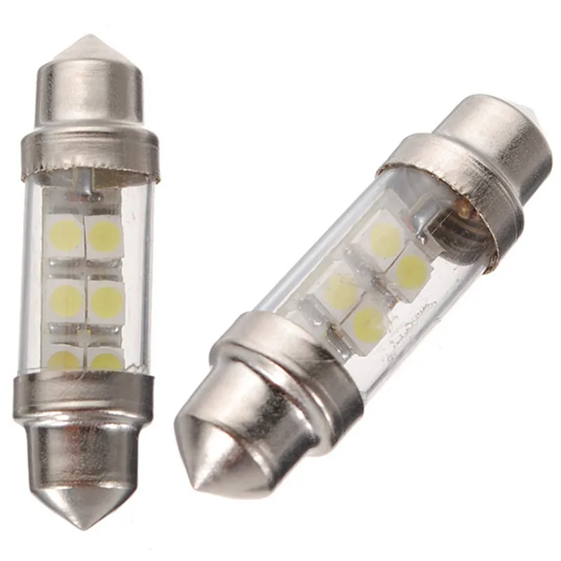 

2pcs 36mm 6 SMD C5W Festoon Car LED Interior Dome Bulbs Map Light Lamp License Number Plate Bulb Car Light Sourse