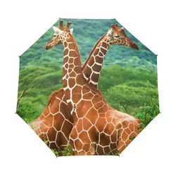 Новинка 2017 года; стильное платье Жираф степной Высокое качество Автоматическая 3 складной дождя зонт женский путешествия дождливый